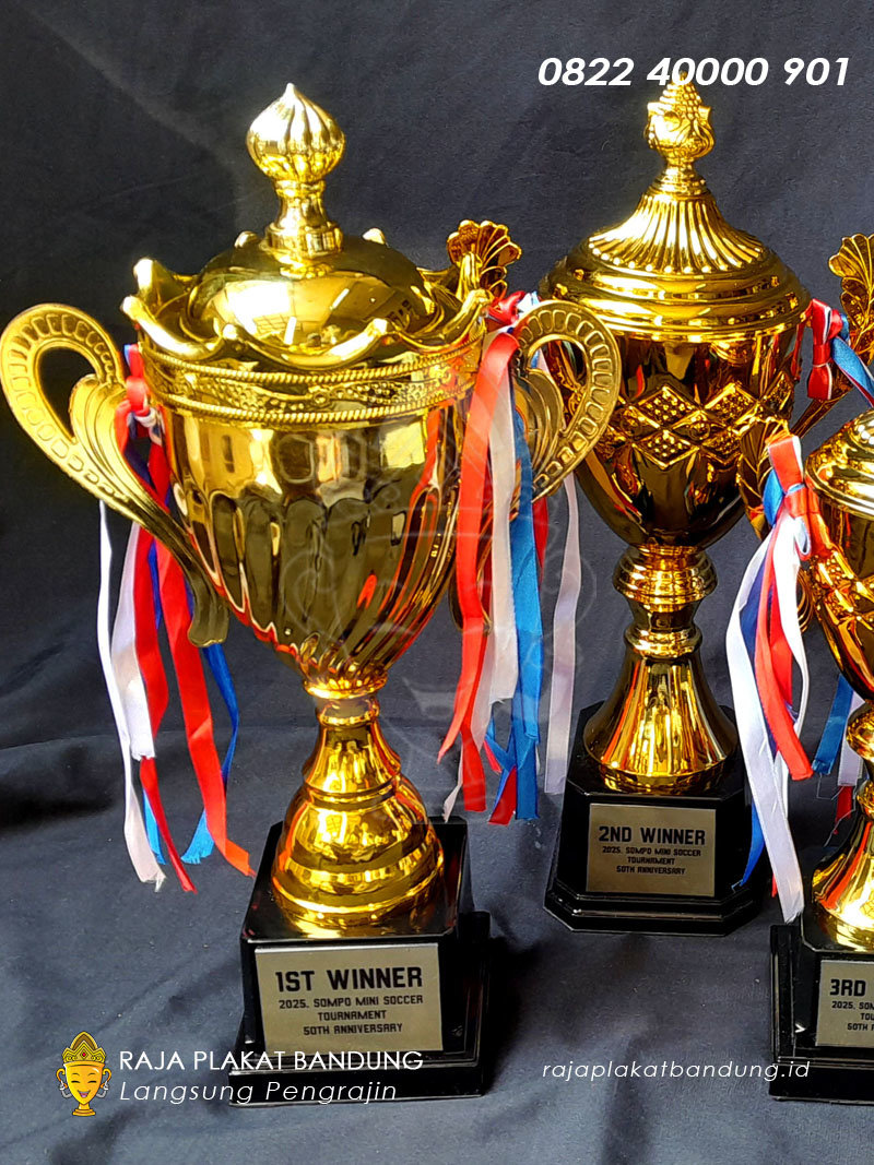 piala sepakbola custom sompo bahan logam