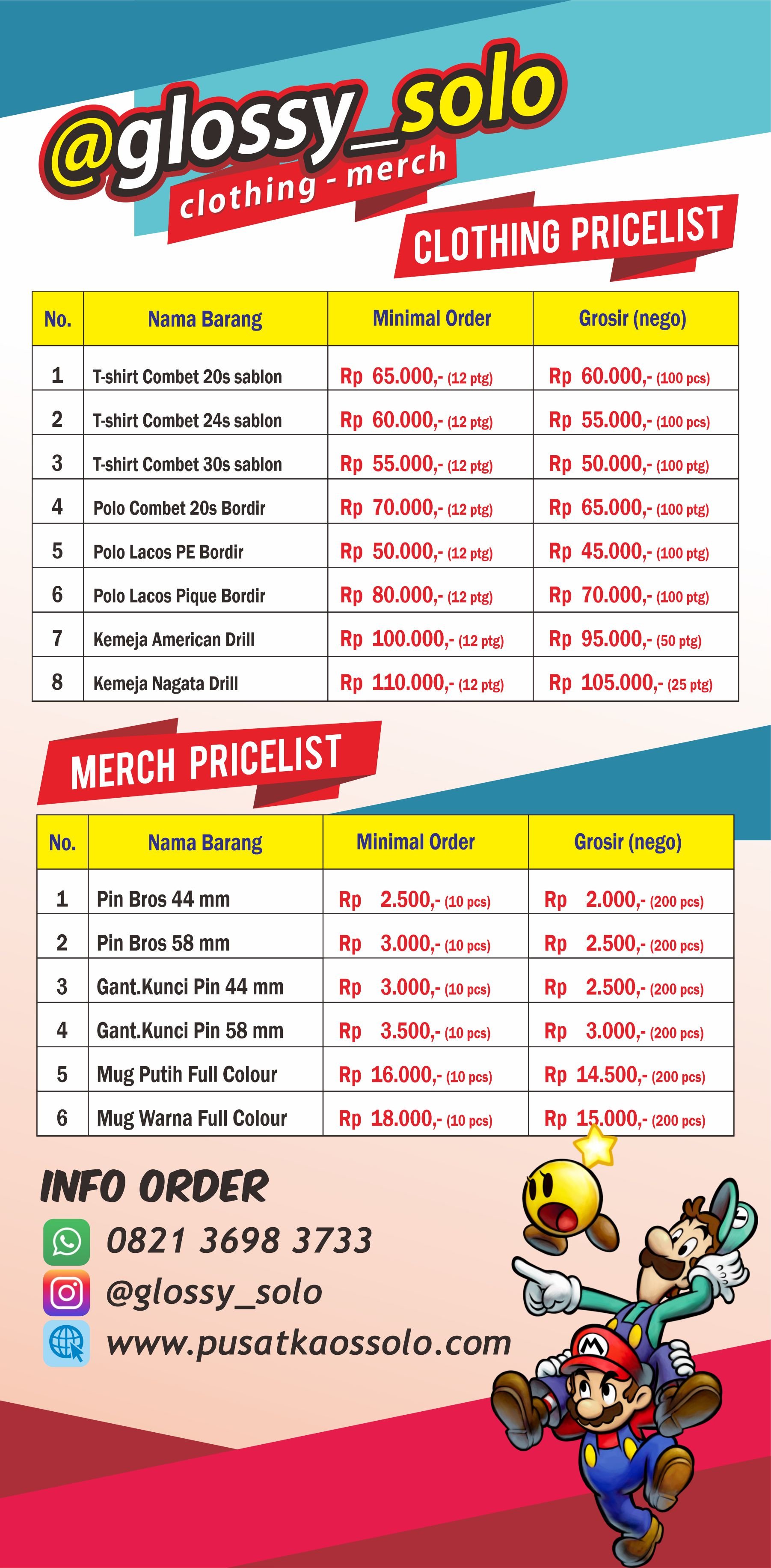 Daftar Harga Pusat Kaos Solo - Konveksi Kaos Solo Murah
