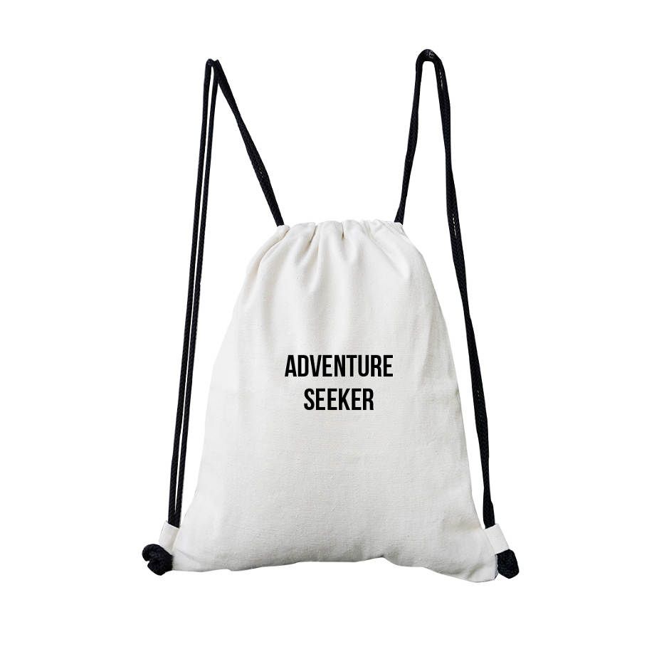 Adventure Seeker Drawstring Bag Off White
