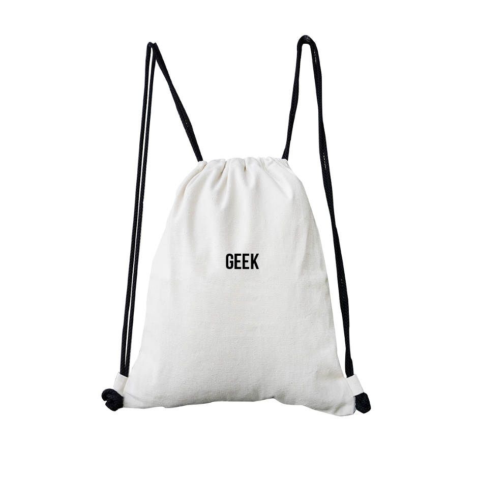 Geek Drawstring Bag Off White