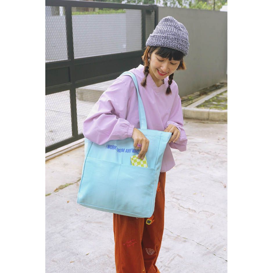 Tote Bag - Work from Anywhere - Sky Blue