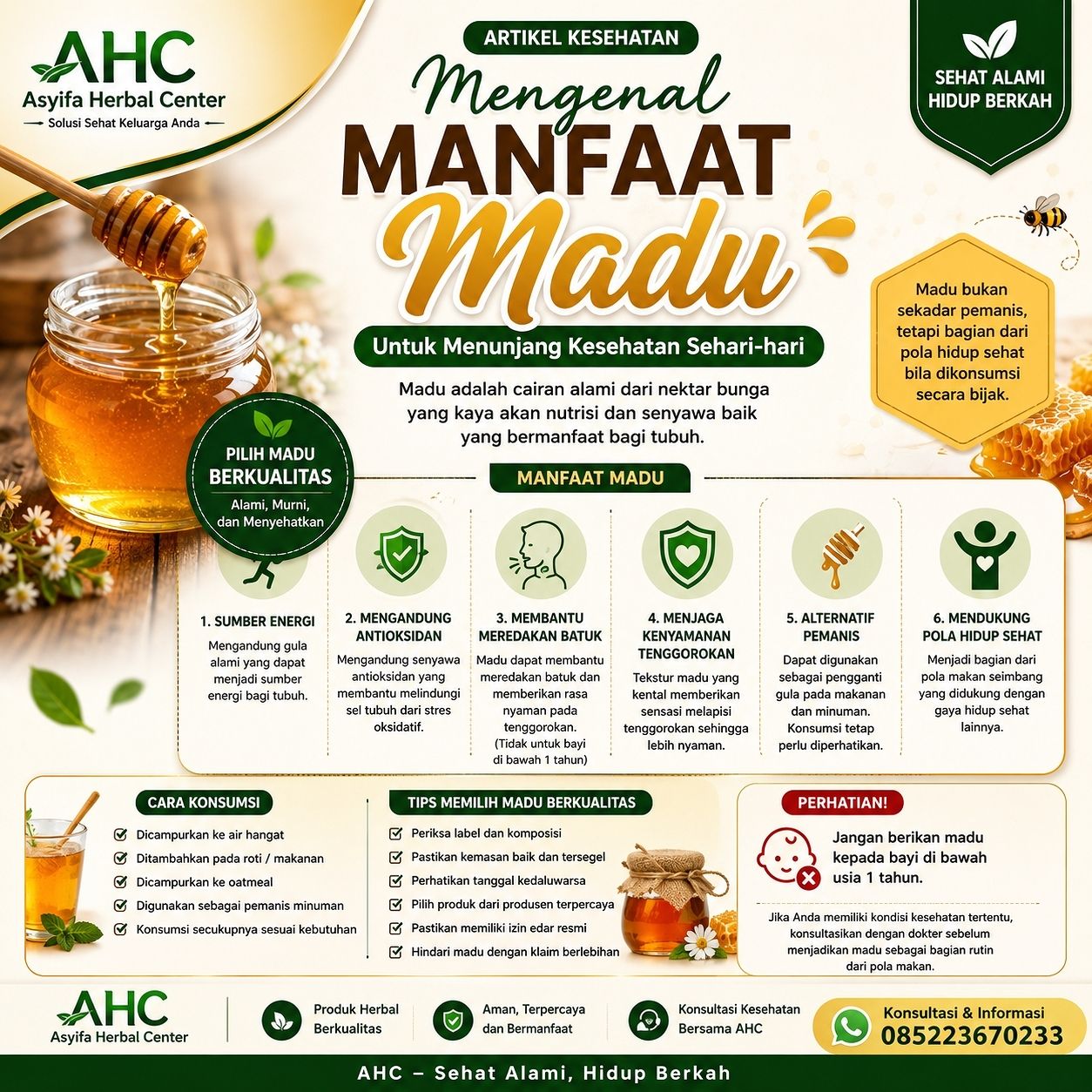 Mengenal Manfaat Madu untuk Menunjang Kesehatan Sehari-hari