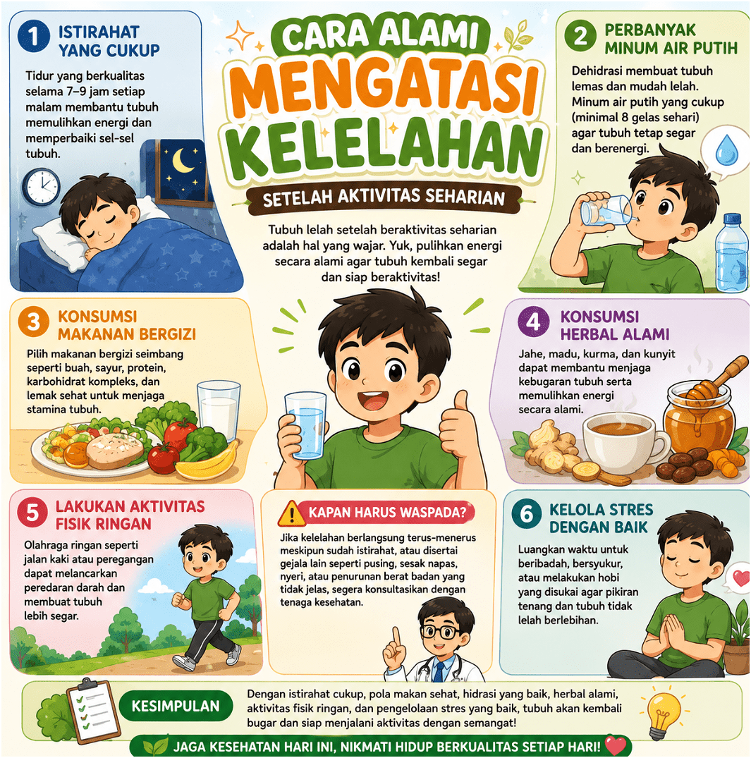 Cara alami mengatasi kelelahan setelah aktivitas seharian 