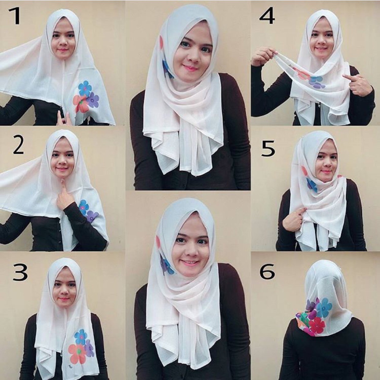 Gambar Tutorial Hijab Empat Segi Tutorial Hijab