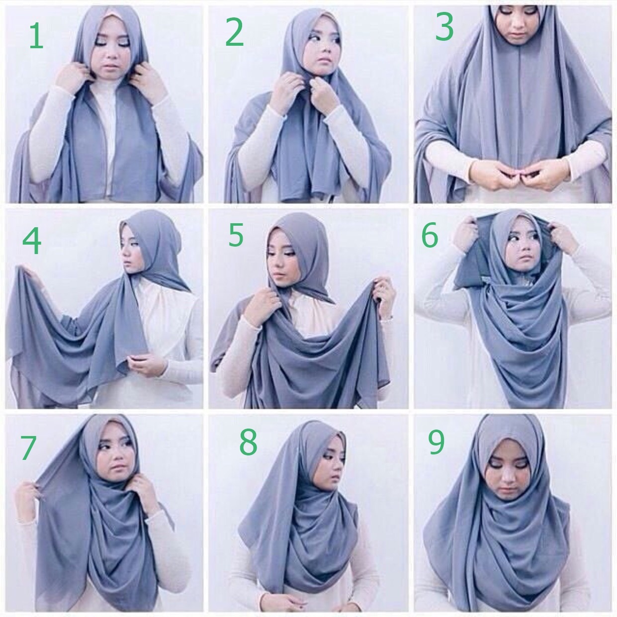 Gambar Tutorial Hijab Lebar Tutorial Hijab