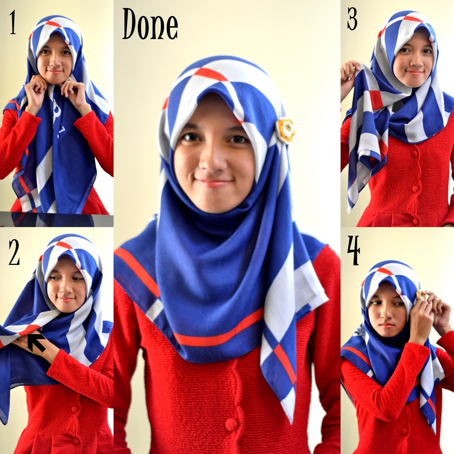 Gambar Tutorial Hijab Segi Empat Tutorial Hijab