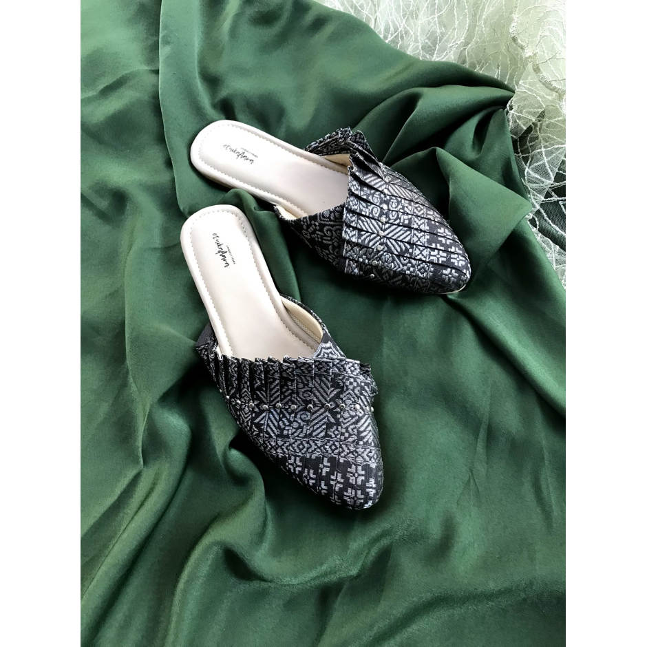 Songket Black Mule