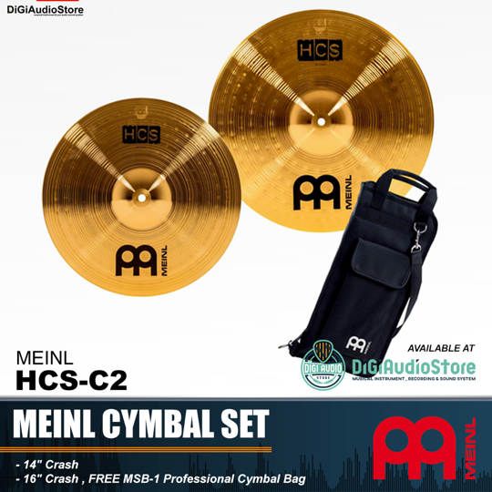 Meinl Cymbal Set HCS-C2 14 Crash & 16 Crash Free Stick Bag
