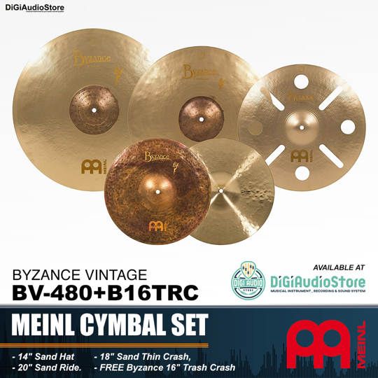 Meinl Cymbal BV-480+B16TRC Byzance Vintage Series Benny Greb Sand