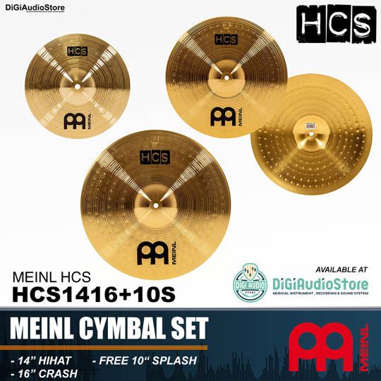 Meinl Cymbal Set HCS1416+10S 14 Hihat 16 Crash Free 10 inch Splash
