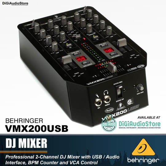Behringer VMX200USB 2 Channel DJ Mixer
