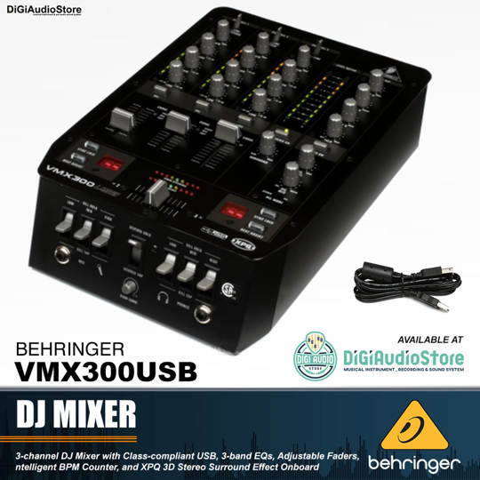 Behringer VMX300USB Dj Mixer 3 Channel