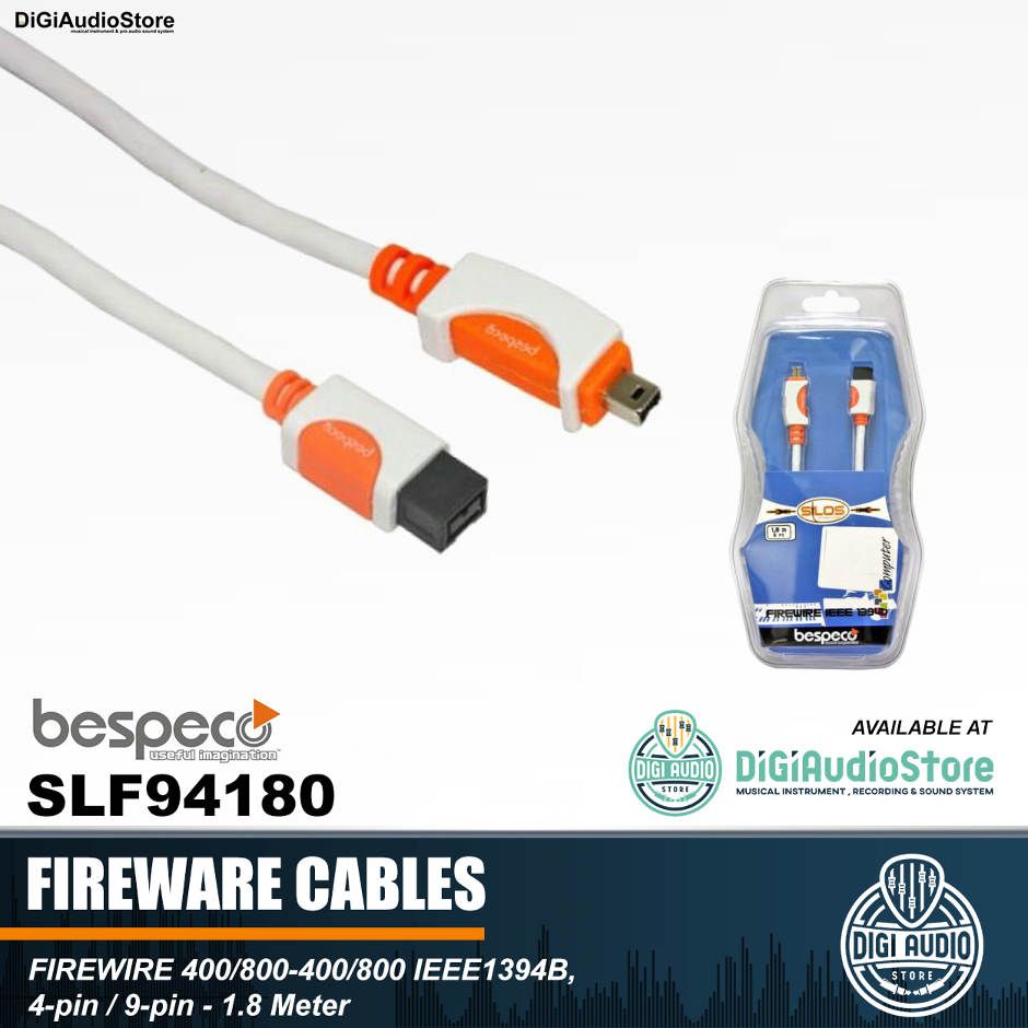 Bespeco SLF94180 Kabel Firewire 1,8 Meter 400/800 4 pin to 9 pin