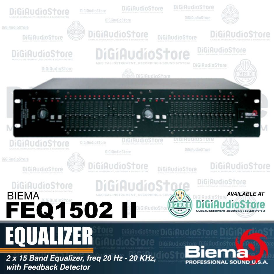Biema FEQ1502 II Audio Equalizer 2x15 Band with Feedback Detection