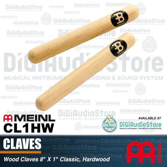 Meinl CL1HW Wood Claves, Classic, Hardwood 8 inch