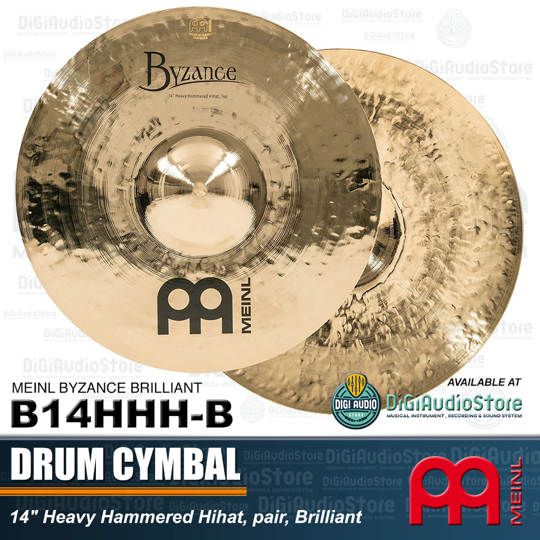 Meinl Byzance Brilliant B14HHH-B 14 inch Heavy Hammered Hihat Cymbal