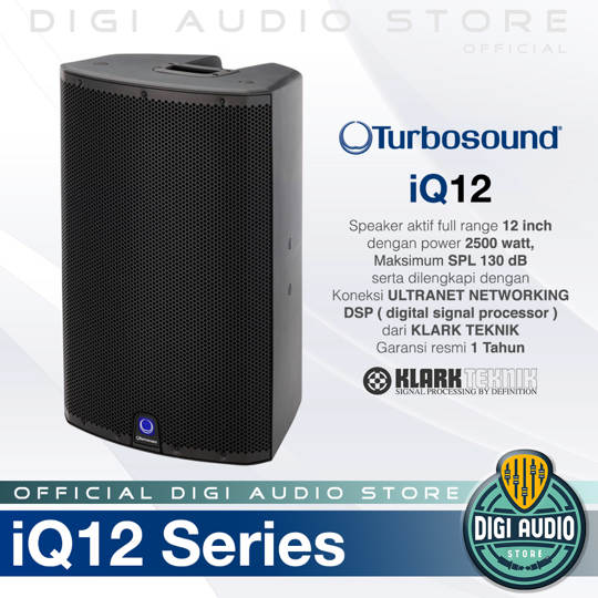 Speaker Aktif Turbosound iQ12 - 2500 Watt 12 inch with Digital Signal Processor & Ultranet Networking ( Harga 1 unit Speaker