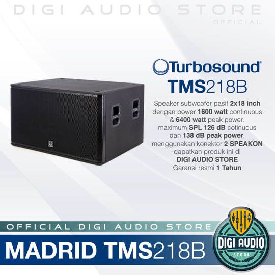 Turbosound TMS218B Madrid Series 2 x 18 inch 6400 Watt Speaker Subwoofer