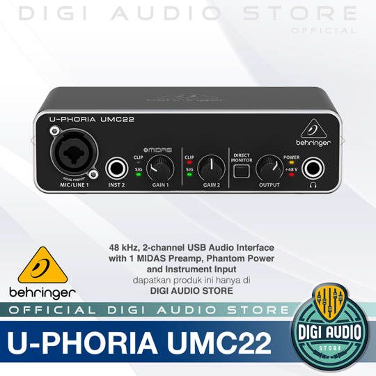 Soundcard Behringer U-PHORIA UMC22 USB Audio Interface