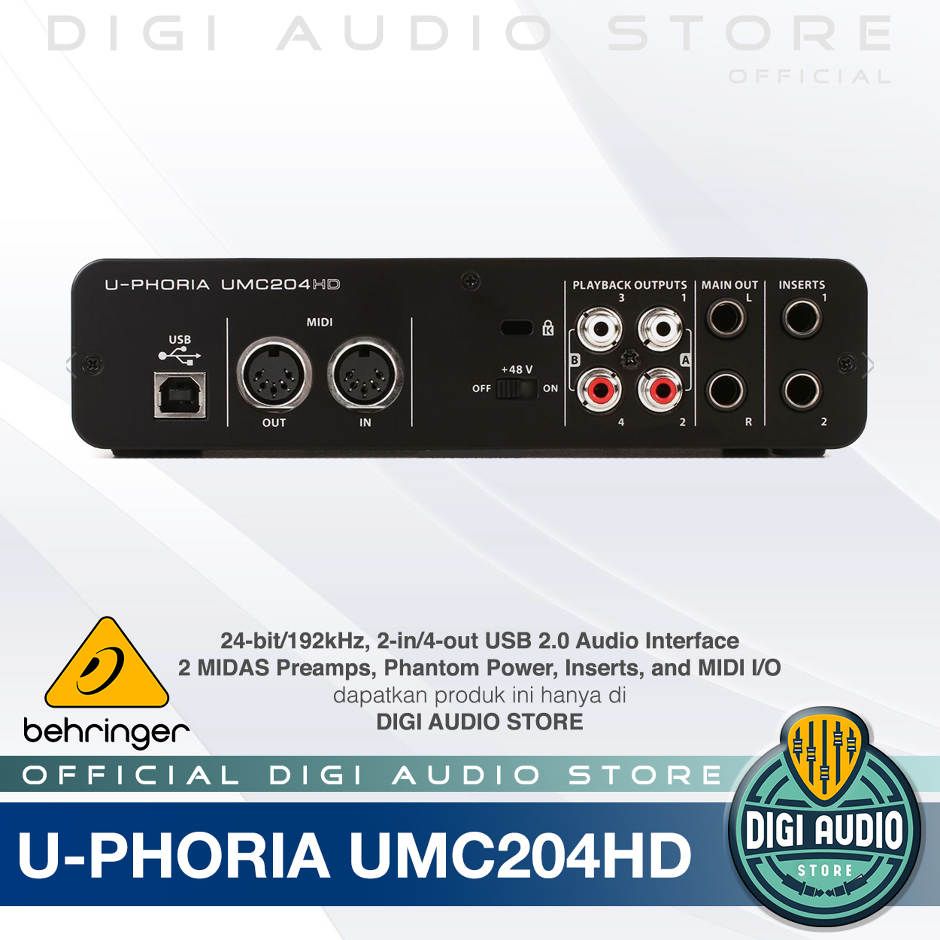Soundcard Behringer U-Phoria UMC204HD USB Audio Interface