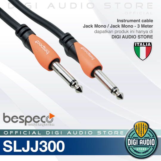 Kabel Instrumen BESPECO SLJJ300 Jack Mono to Jack Mono - 3 meter - Kabel Gitar Bass Keyboard