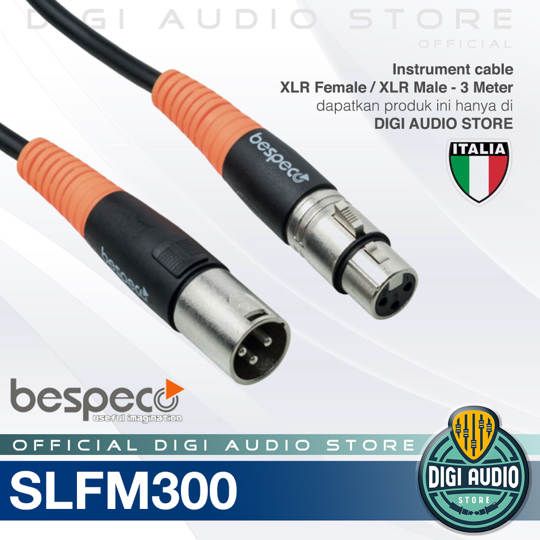 Kabel Microphone BESPECO SLFM300 Jack XLR Male To Female - 3 Meter