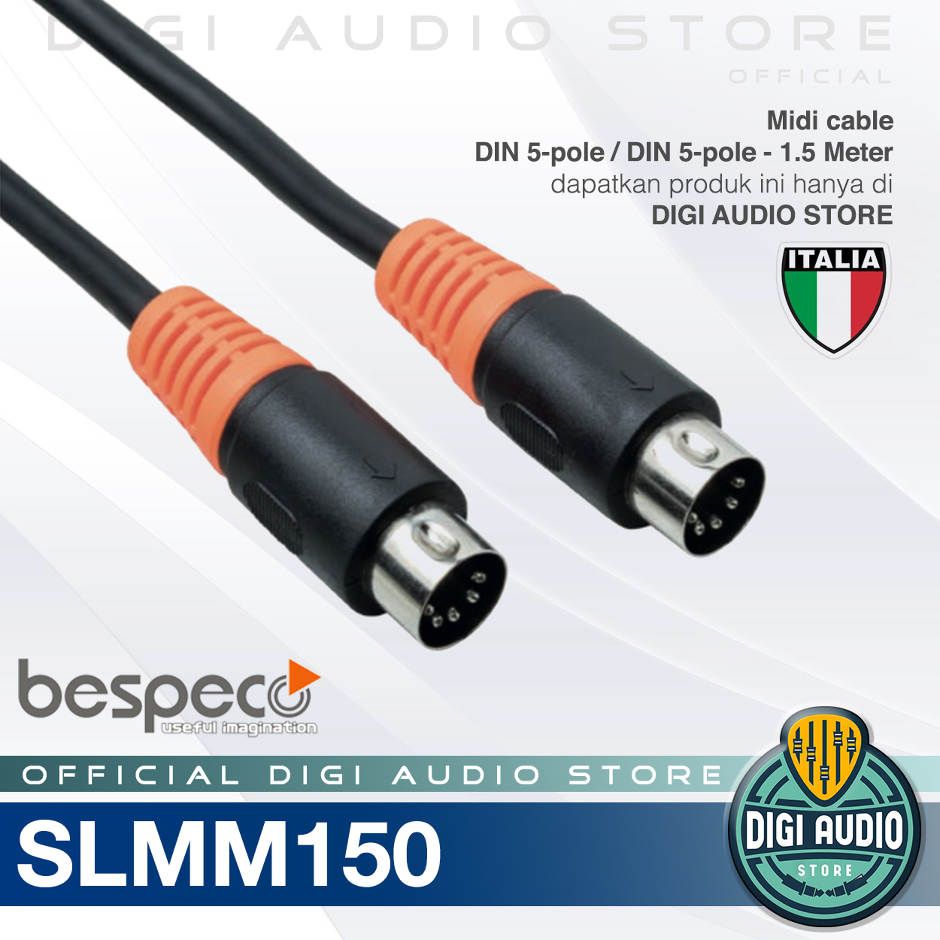 Kabel Midi Bespeco SLMM150 Kabel Midi 5 Pin / DIN 5 pole - 1,5 Meter