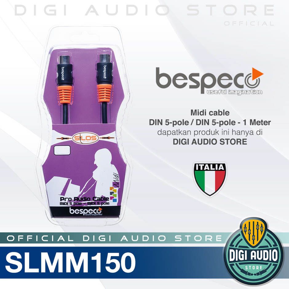 Kabel Midi Bespeco SLMM150 Kabel Midi 5 Pin / DIN 5 pole - 1,5 Meter