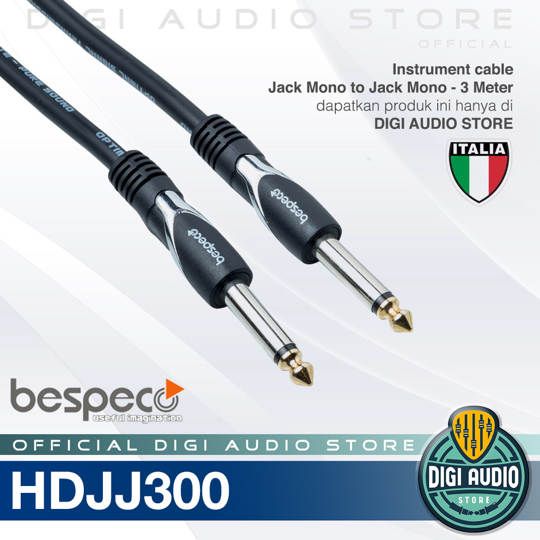 Kabel Instrumen BESPECO HDJJ300 Jack Mono 1/4 to Jack Mono 1/4 - 3 Meter - Gitar Bass Keyboard