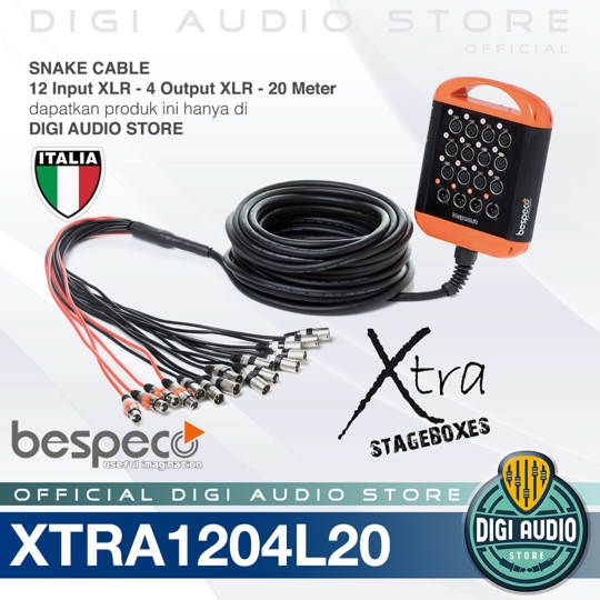 Snake Cable Bespeco XTRA1204L20 Kabel Junction Box 12 Input - 4 Output - 20 meter