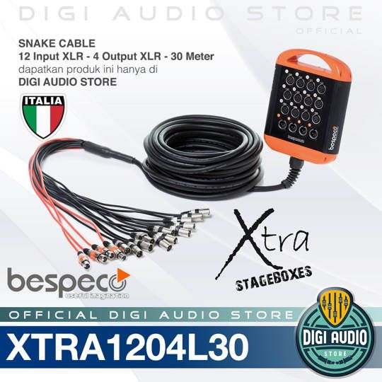 Snake Cable Bespeco XTRA1204L30 Kabel Junction Box 12 Input - 4 Output - 30 meter