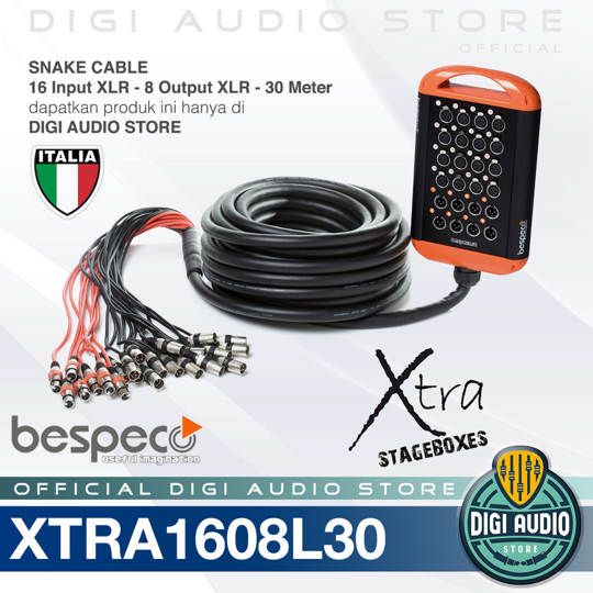 Snake Cable Bespeco XTRA1608L30 Kabel Junction Box 16 Input - 8 Output - 30 meter