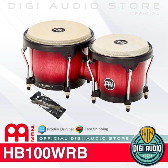 Meinl HB100WRB Headliner Series Wood Bongo Percussion - WINE RED BURST