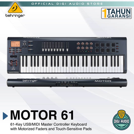 Behringer MOTOR61 61 Key Keyboard Synthesizer MIDI Controller with Drum Pads