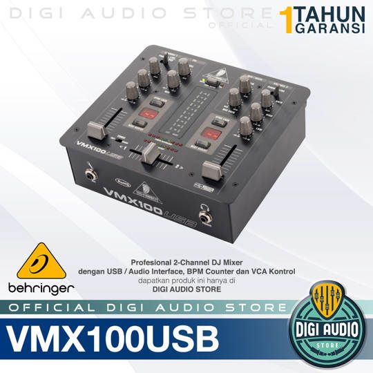 Behringer Pro Mixer VMX100USB 2 channel DJ Mixer