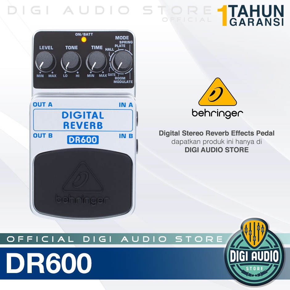 Behringer DR600 Digital Reverb Pedal Efek Stompbox