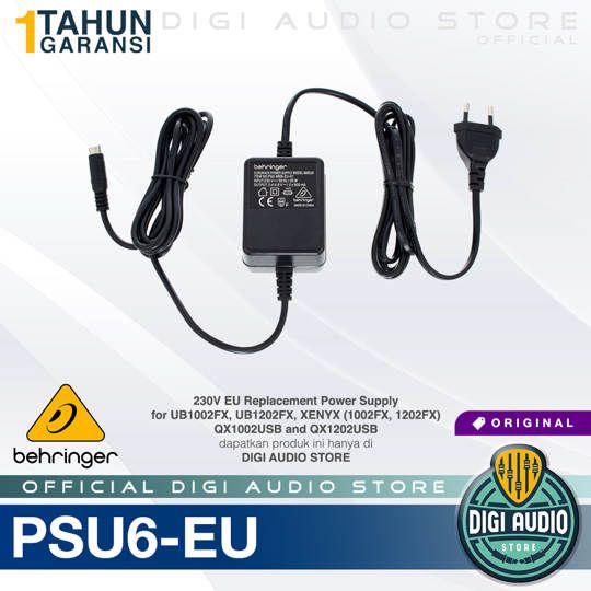 Behringer adaptor PSU6-EU for xenyx 1002FX 1202FX QX1002USB QX1202USB