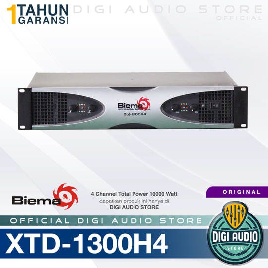 Power Amplifier 4 Channel BIEMA XTD-1300H4 Total 10.000 Watt 4 x 2500 w / 2 Ohm