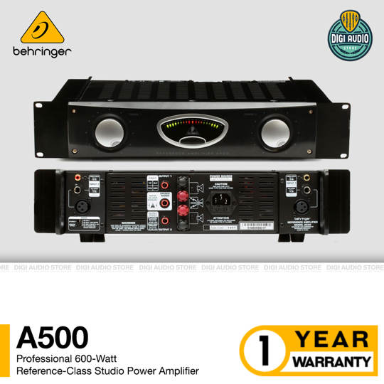 Behringer A500 600 Watt Power Amplifier Class AB Speaker Studio Monitor - Home Theater