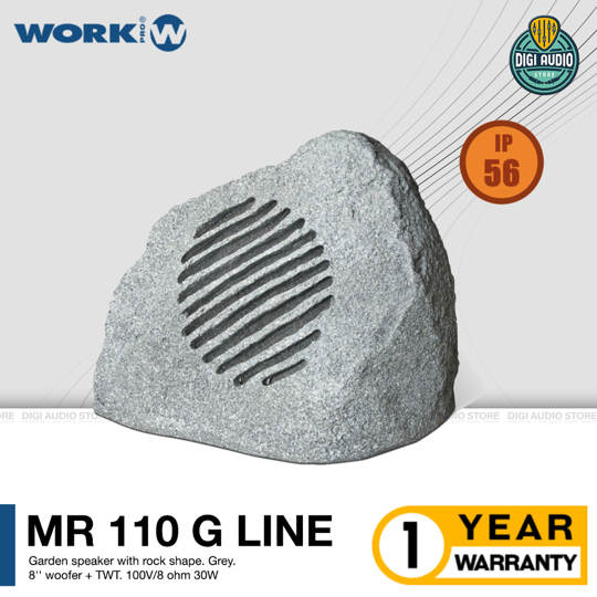 Speaker Taman Outdoor Anti Air Bentuk Batu WORK PRO MR 110 G Line - Grey - Pasif 8 inch 30 Watt