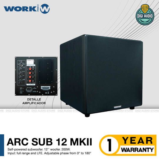 Speaker Subwoofer Aktif Single 12 inch 200 Watt WORK ARC SUB 12 MKII