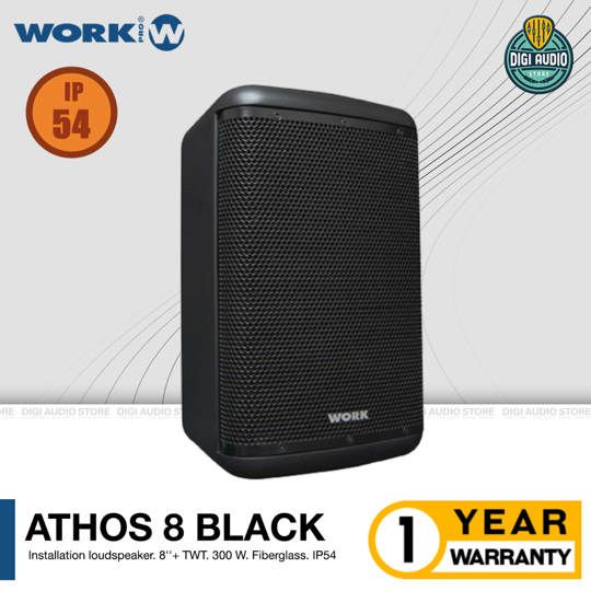 Speaker Pasif Instalasi Outdoor & Indoor Anti Air WORK PRO ATHOS 8 BLACK - 8 inch 300 Watt