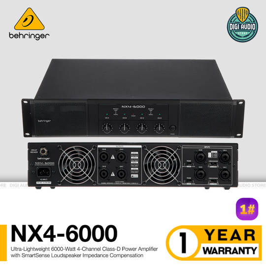 Speaker Power Amplifier Behringer NX4-6000 - Class D - 4 Channel 6000 Watt