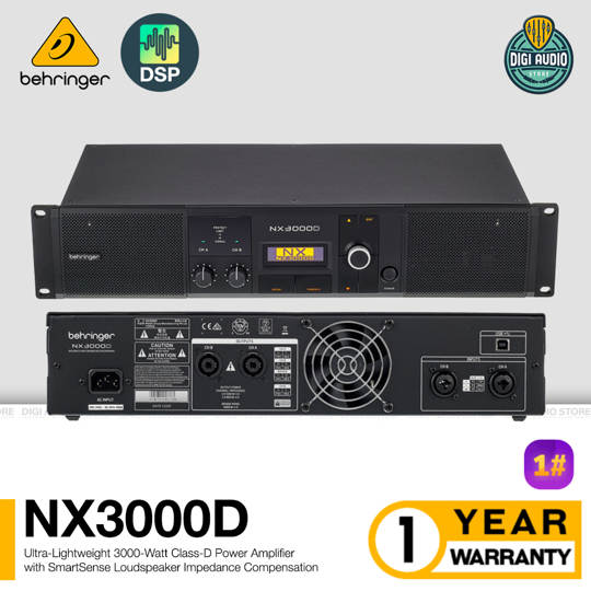 Speaker Power Amplifier Behringer NX3000D Class D 3000 Watt with Digital Signal Processor & Stereo Crossover