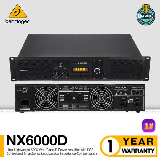 Speaker Power Amplifier Behringer NX6000D Class D 6000 Watt with Digital Signal Processor