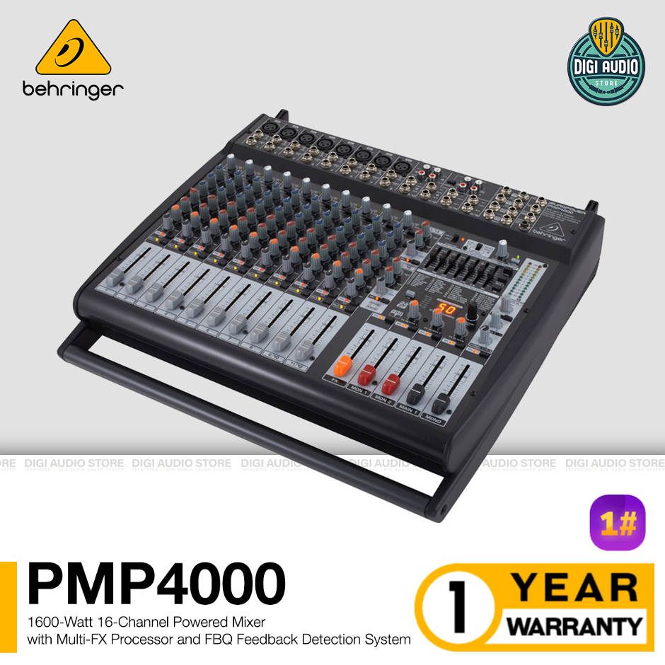  Behringer Europower PMP4000 Powered Mixer - 16 Channels, 1600  Watts with Multi-FX Processor and FBQ Feedback Detection System : Musical  Instruments