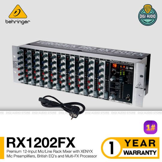 Audio Mixer 10 Channel Behringer Eurorack RX1202FX dengan Efek