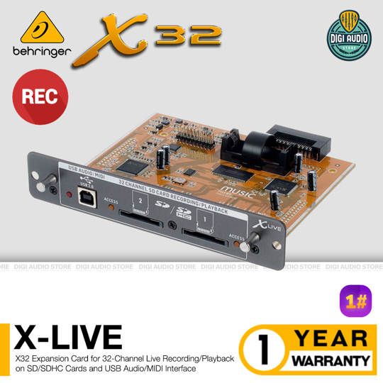 Behringer X-LIVE Expansion Card 32 Channel SD/SDHC USB Recording Audio Mixer Behringer X32