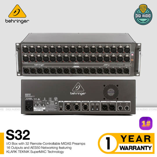 Behringer S32 - 32 Channel Digital Snake I/O Interface - Stage Box untuk Audio Mixer Behringer X32 & Midas M32