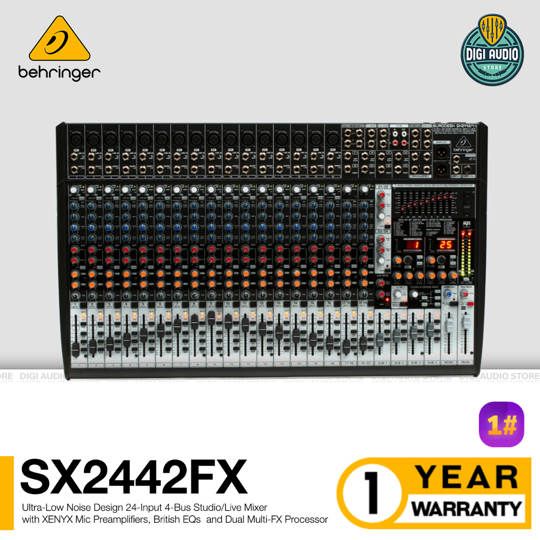 Audio Mixer 18 Channel 16 Mono 2 Stereo Behringer SX2442FX with EQ & FX Processor